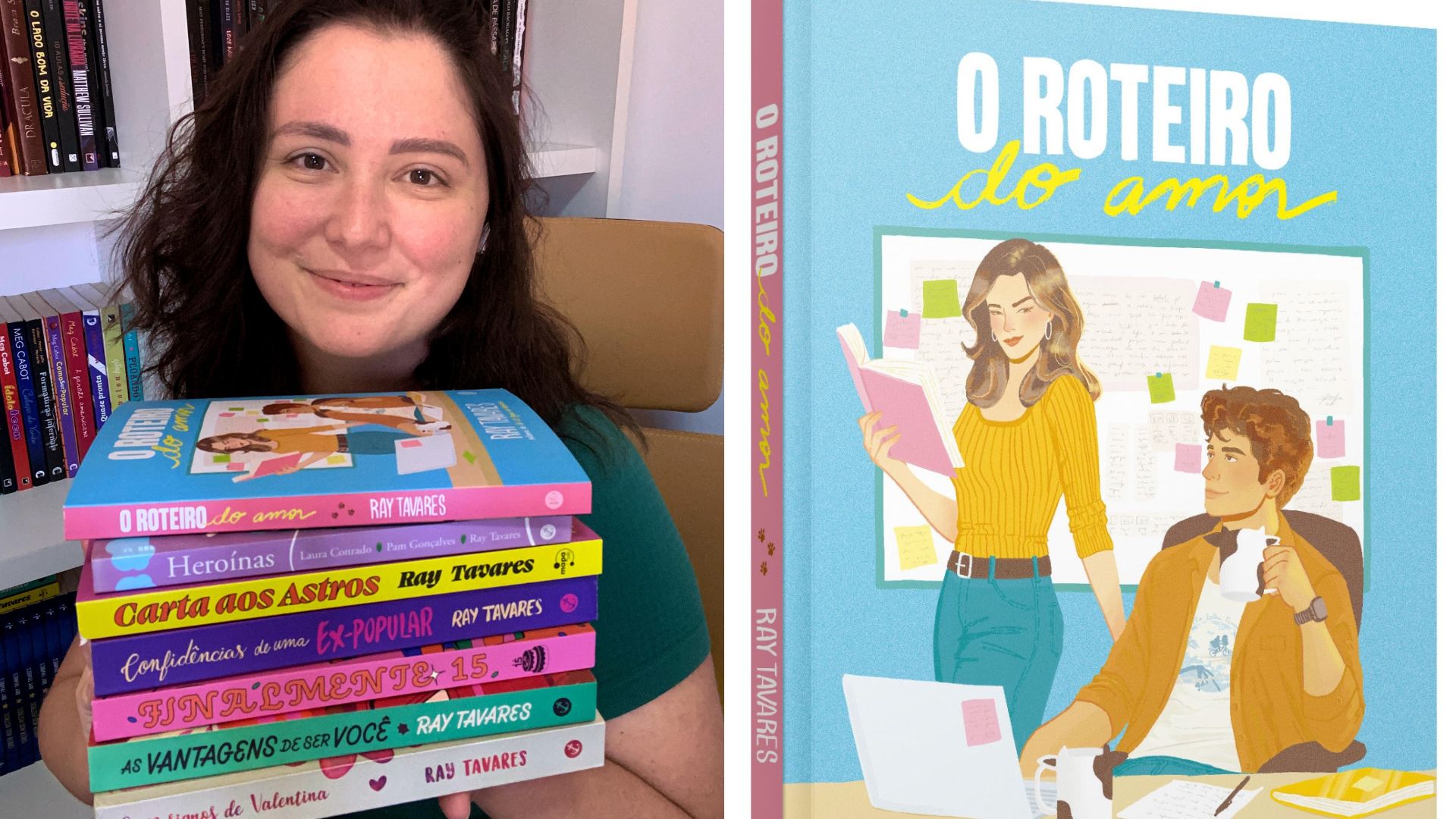 'O Roteiro do Amor', novo livro de Ray Tavares, esgota primeira edição em 9 dias. Foto: arquivo pessoal e verus editora